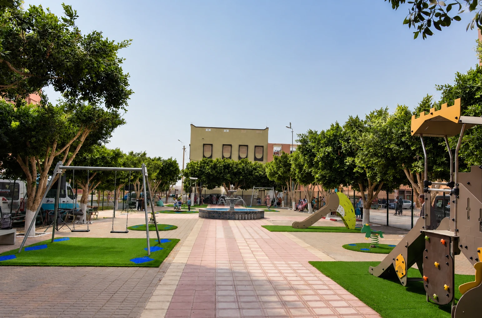 Community playground built through a Foundation Zaouia local development initiative